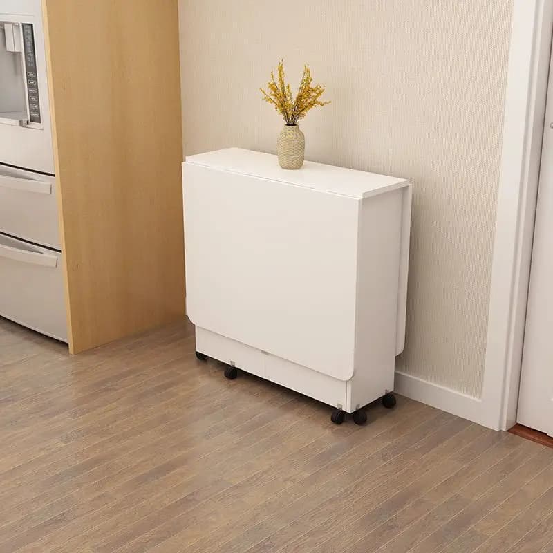 Tavolo da pranzo pieghevole Tavolo da pranzo per dormitorio da ristorante rettangolare mobile con ruota a cintura multifunzionale per uso domestico