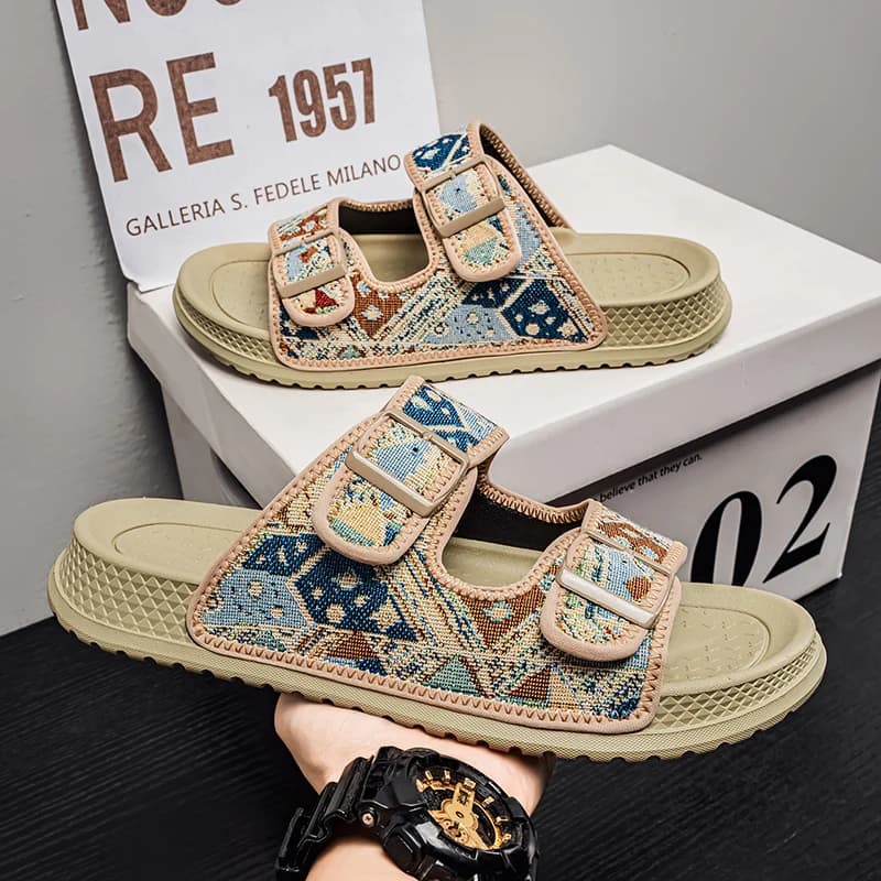Men's Summer Shoes, Anti-slip and Breathable Beach Sandals, Comode and Men's Watch