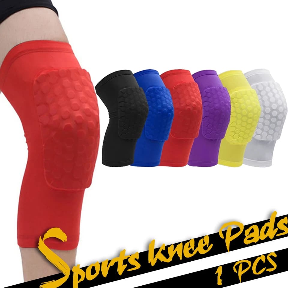 GOBYGO 1PC ginocchiere a nido d'ape pallacanestro Sport ginocchiera pallavolo ginocchiera supporto supporto calcio compressione maniche gamba
