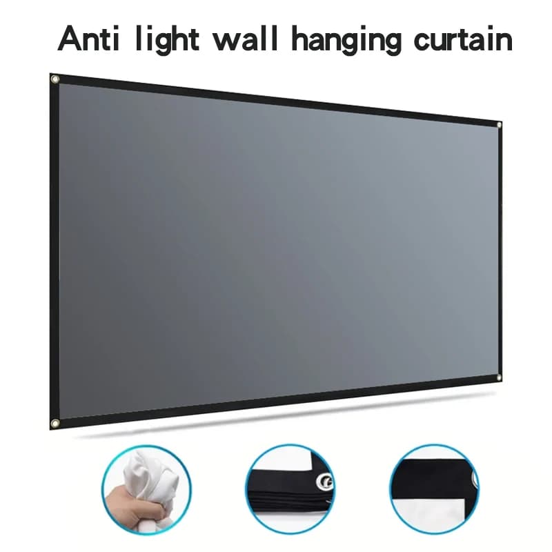 60-133 inch foldable high-definition metal anti light, suitable for office, outdoor and indoor use, projection screen