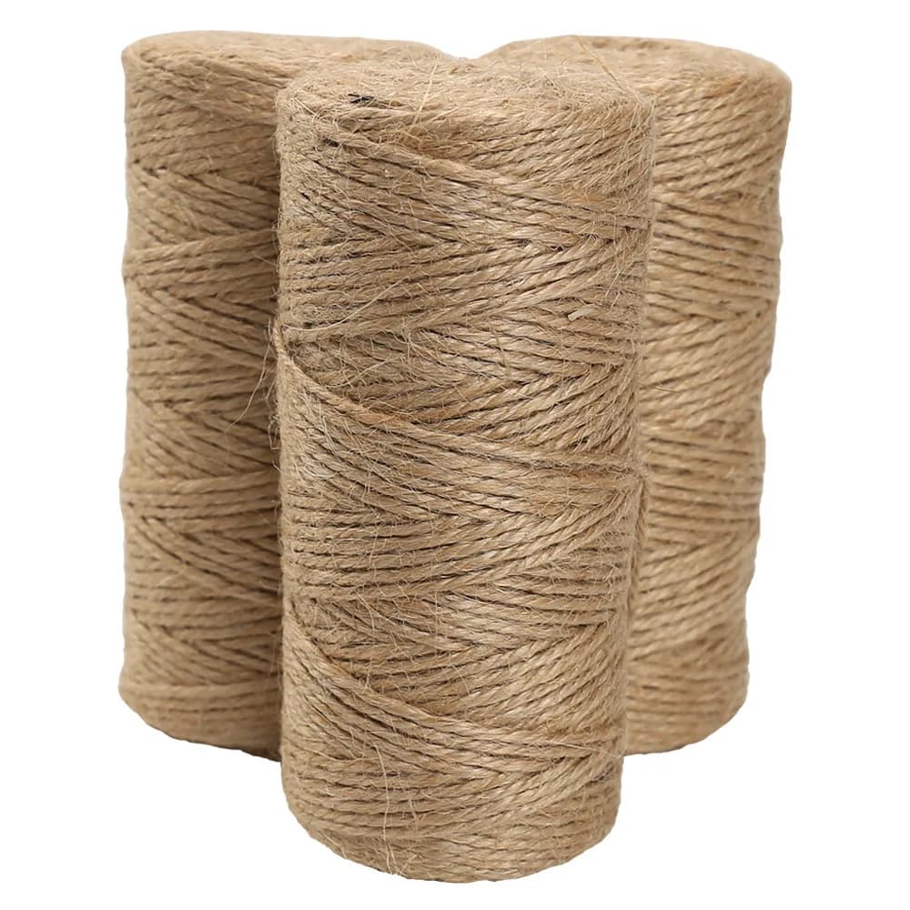 3 rolls 100mx2mm hemp cords braided macramma rope gift ribbon packing wedding party supplies crafts diy