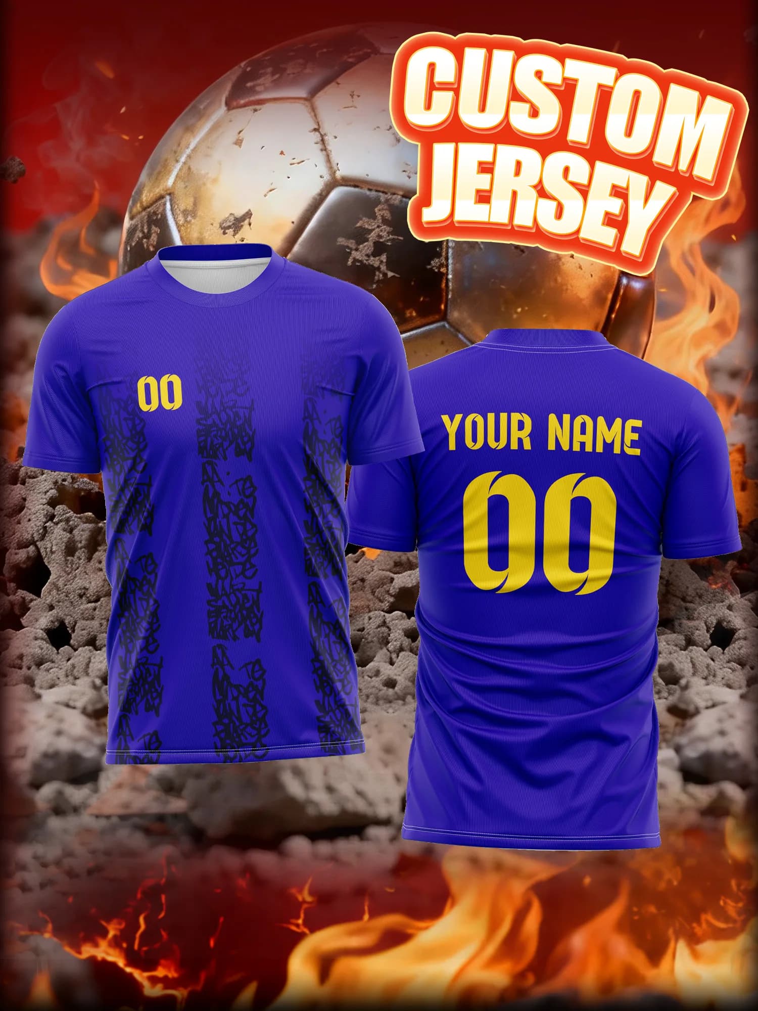 Maglia da Calcio Personalizzabile con Immagine, Numero e Nome, Maglietta per Allenamento Base, Attrezzatura da Calcio per Principianti