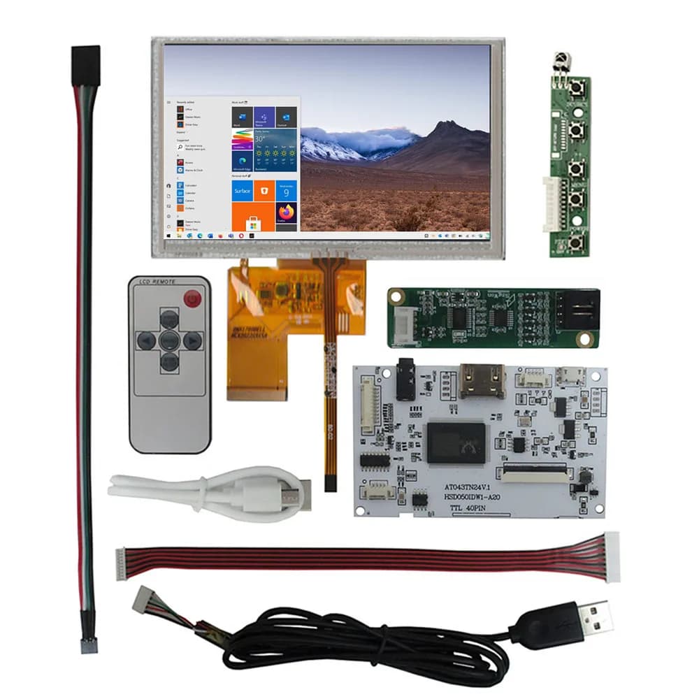 800x480 5-inch LCD touch screen display with HDMI compatible audio driver controller for DIY monitor Raspberry Pi/PC