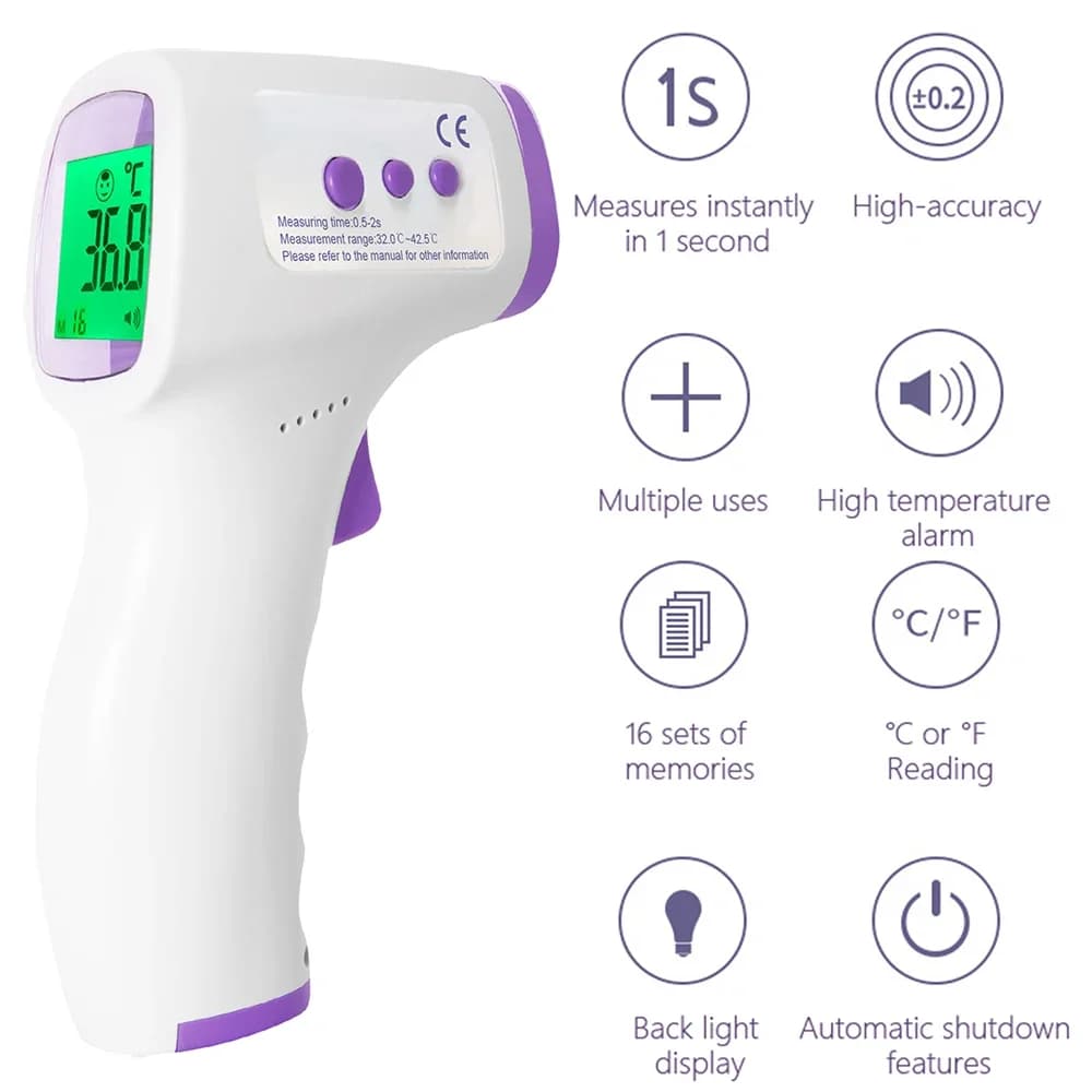 Contactless High Precision Thermometer Smart Gun for Portable Front Temperature Measuring Temperature for Family Care