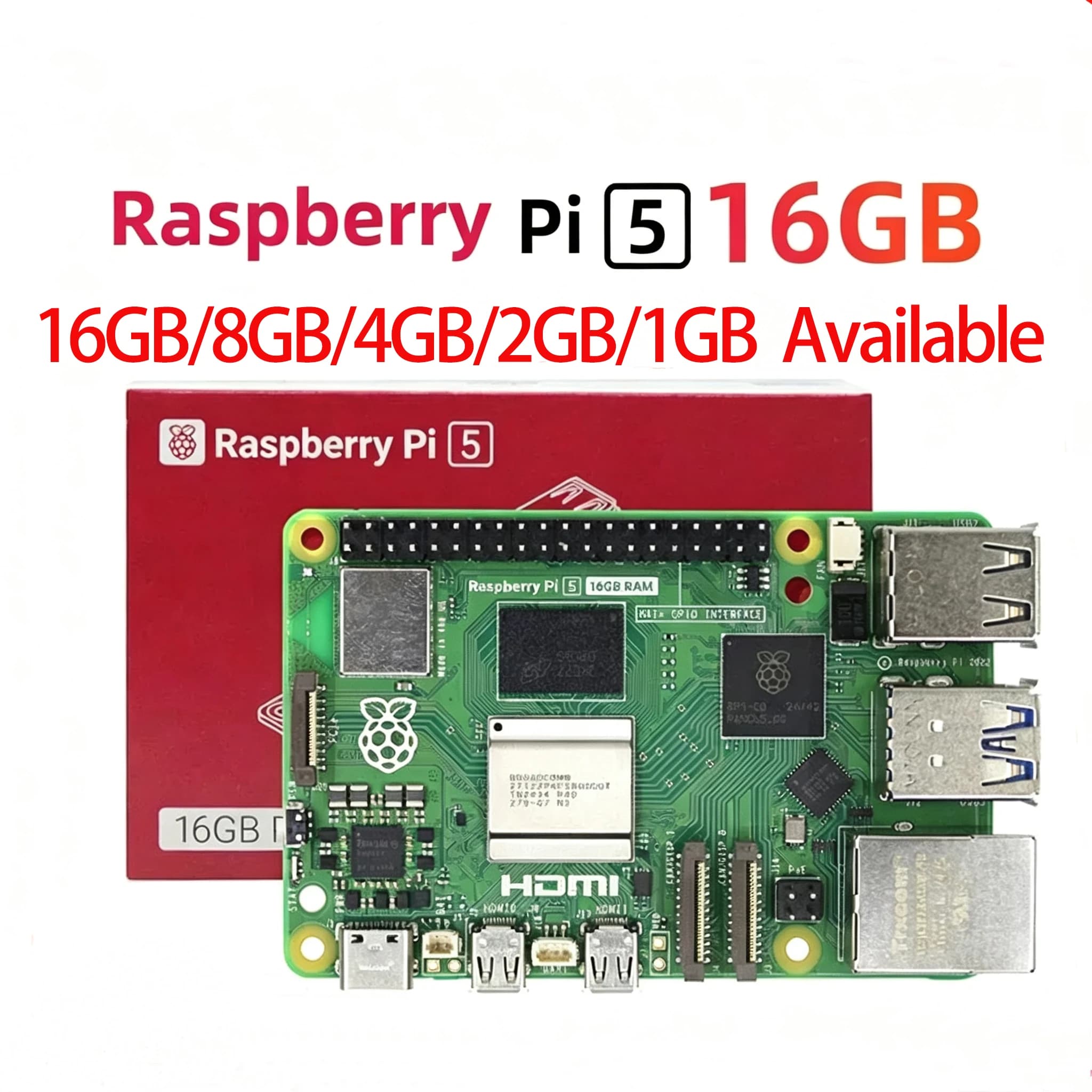 Raspberry Pi 5 Pi5 Cortex-A76 Linux Arm Board Python programlama PCI Gigabit Ethernet USB 3.0 Raspberry Pi5 1GB 2GB 4GB 8GB 16G