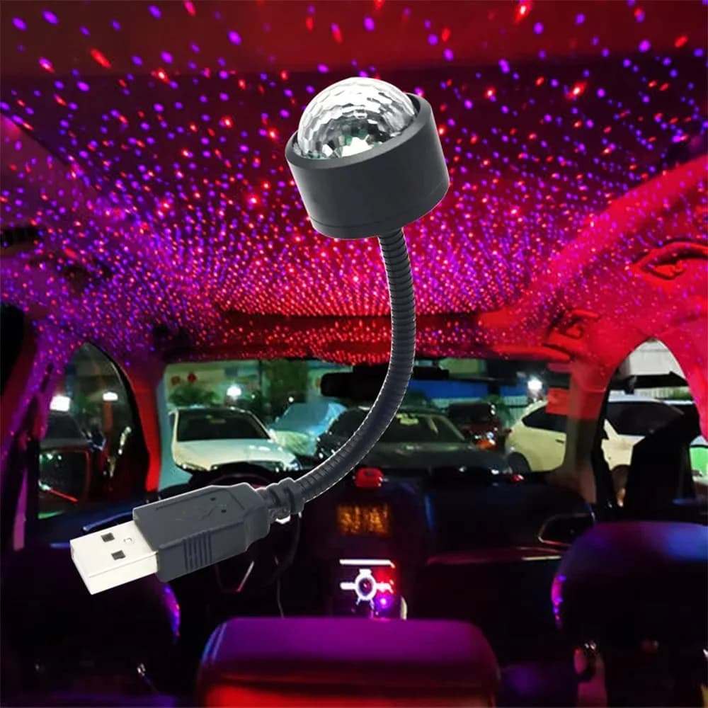 Mini LED per tetto auto, stella, luce notturna, proiettore, atmosfera, galassia, lampada USB decorativa regolabile per la decorazione del soffitto della stanza del tetto dell'auto
