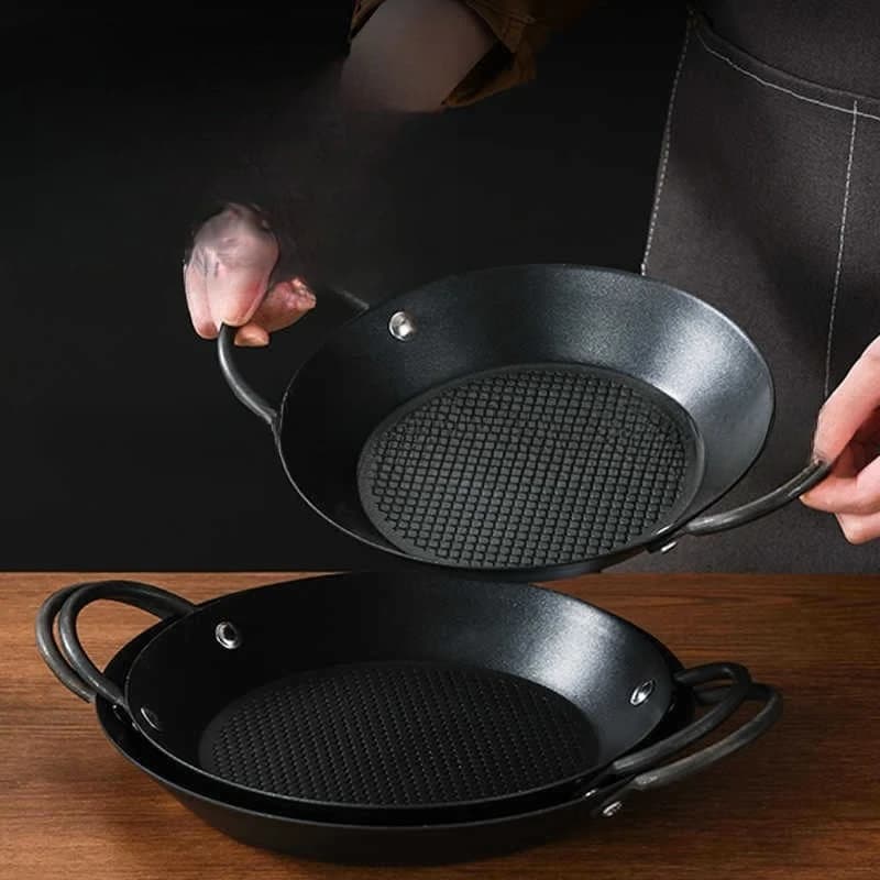 Specialized pot: seafood dry pan, cassette stove, flat-bottom pan-frying steak, baking pan, iron plated black iron dry