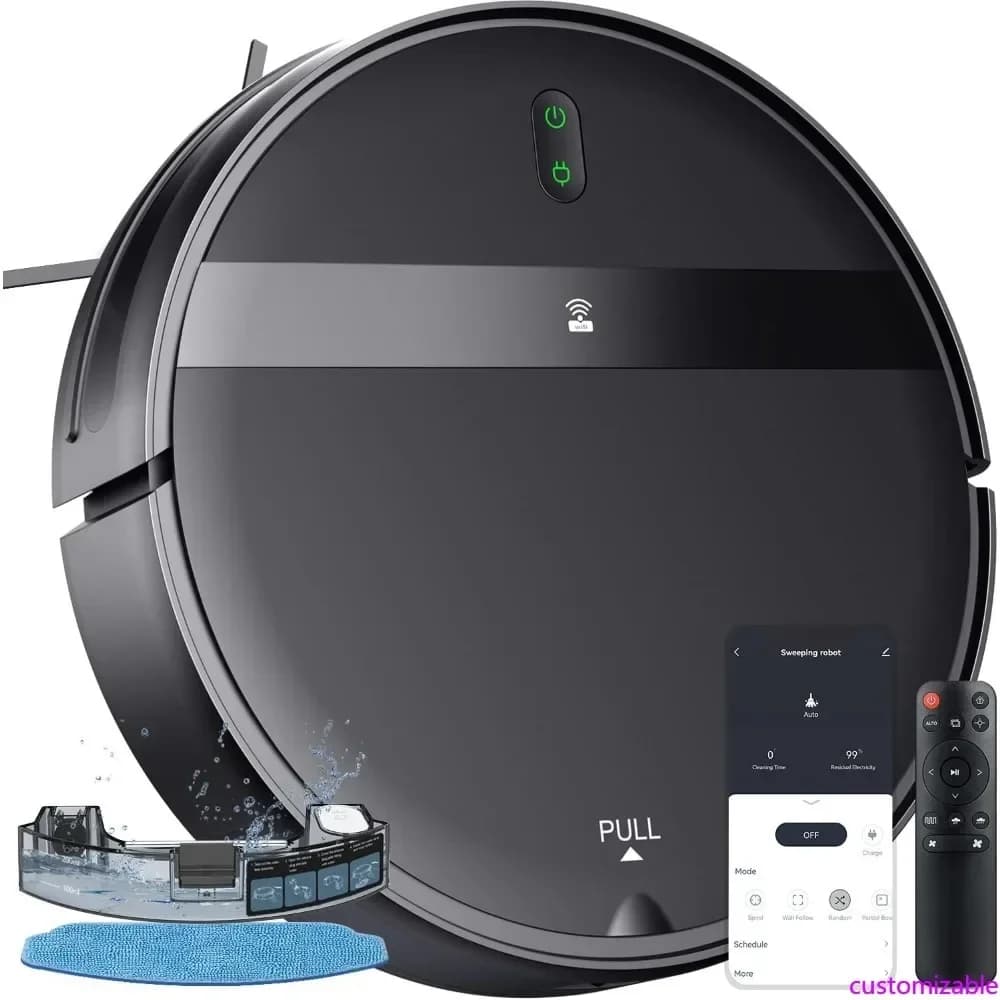 Robot Aspirapolvere e Lavapavimenti Personalizzabile 2300Pa per Peli di Animali Domestici - Bestseller | Robot Aspirapolvere con WiFi/Alexa/App | Auto Recha