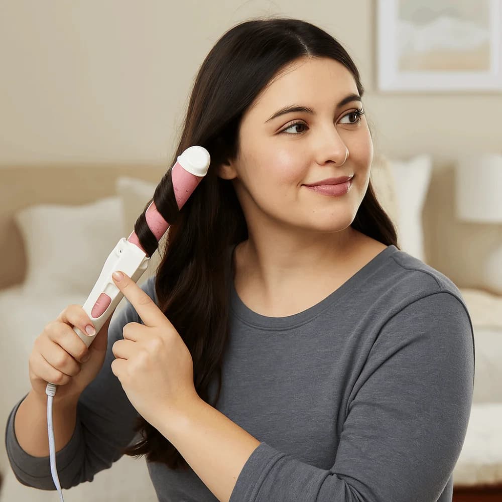 Professional Ceramic Hair Harnesses with Temperature Control, Electric Styling Iron Quick Heating Portable for Female Styling