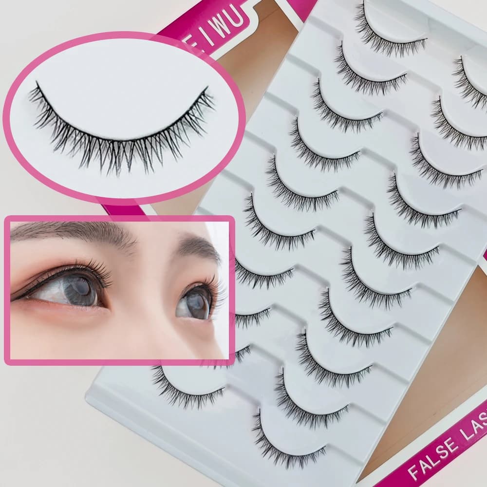 Full Striped Natural Fin Xuanfeiwu Eyelash, Natural Makeup Effect, Ultra-Natural and Realistic, Monopezzo, for DIY Application, Ideal for Beginners and Light Make-up