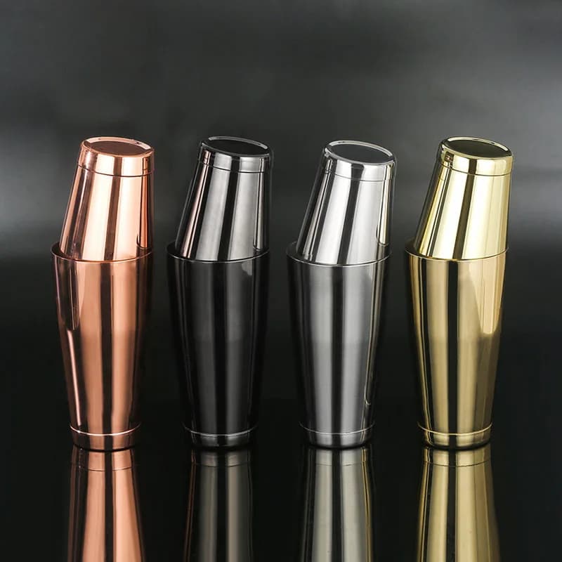 set di shaker Boston professionale ponderato. Eleganti lattine placcate in oro/rame disponibili in uno specchio elegante o sofisticato nt Barware.