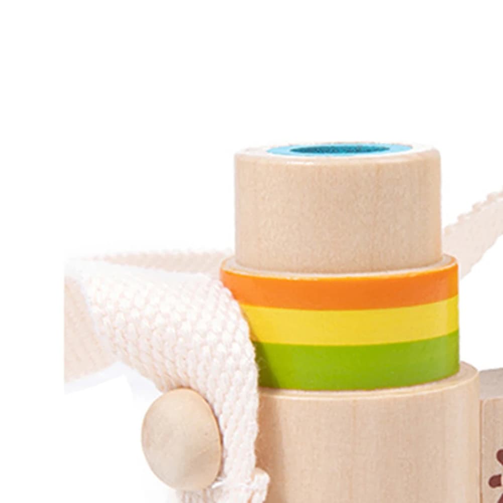 Binocolo in Legno Compatto, Giocattolo Sicuro e Divertente, Giocattoli Educativi Scientifici, Osservazione all'Aperto, Giocattolo Stile Montessori per Bambini
