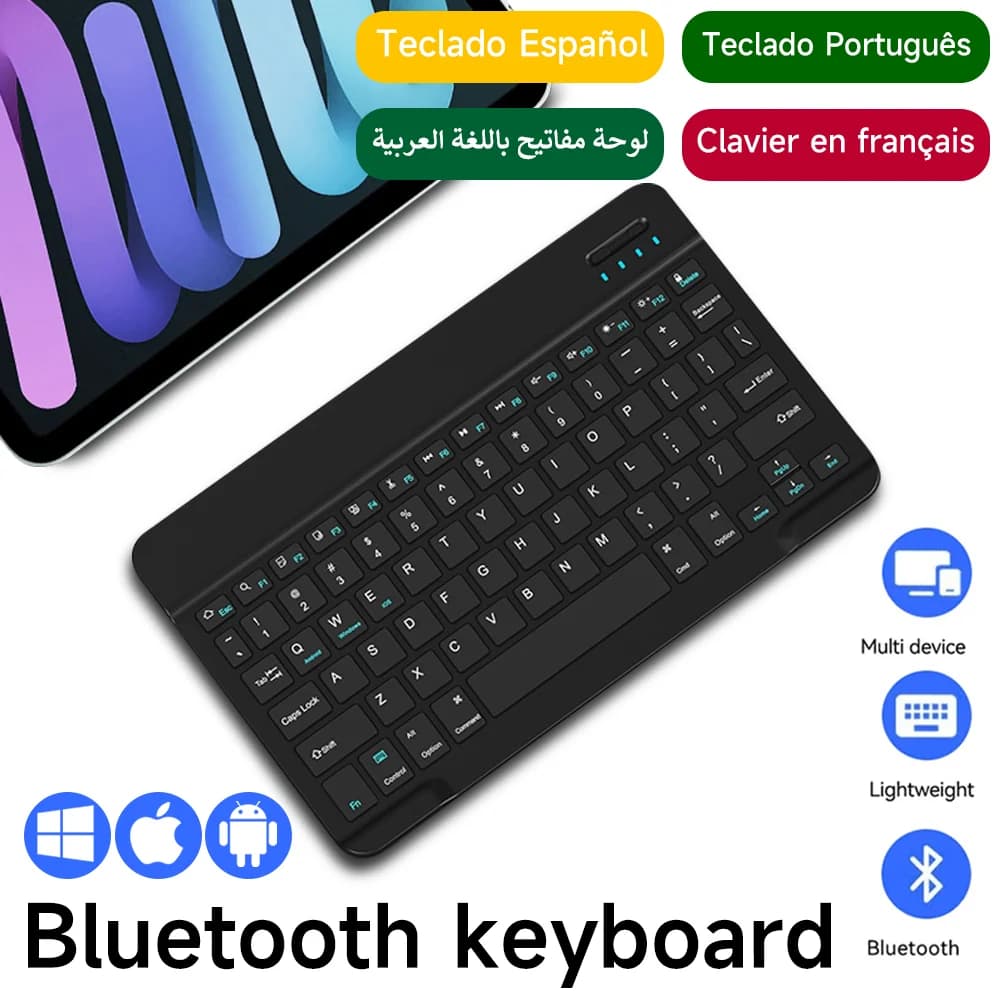 Tastiera Bluetooth per tastiera Wireless IOS Android Windows per Tablet accessori per Tablet cellulare per iPad Samsung Tab Mouse