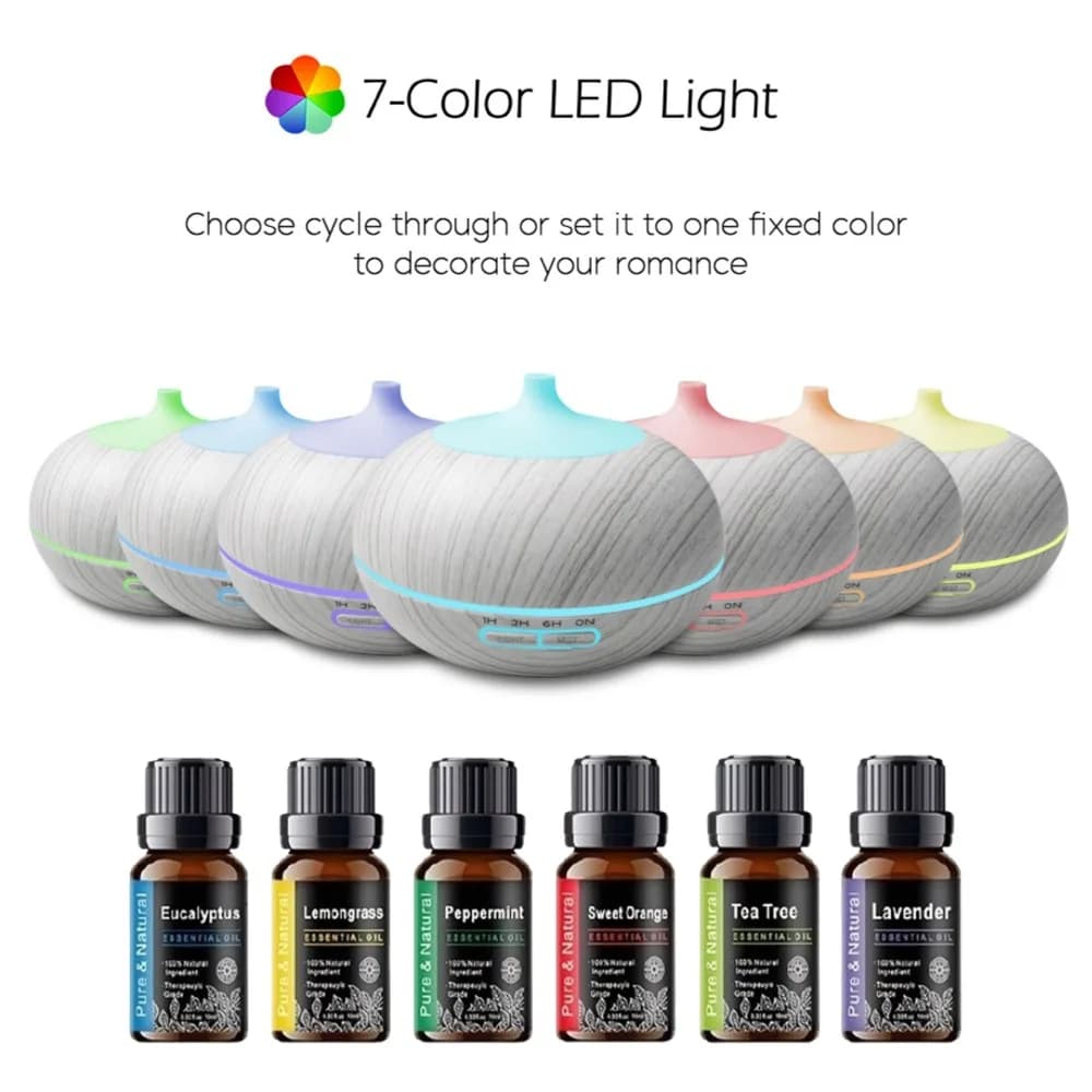 Diffusore Per La Casa Camera Da Letto Ufficio Olio Essenziale Aroma Diffusore di Olio 550ml Stile Legno Umidificatore Ad Ultrasuoni Con Co