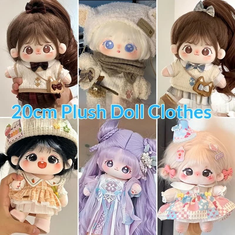 Adatto per vestiti in cotone da 20 cm per bambini, giocattoli di peluche in cotone, graziosi costumi per bambole, gonne per bambine.