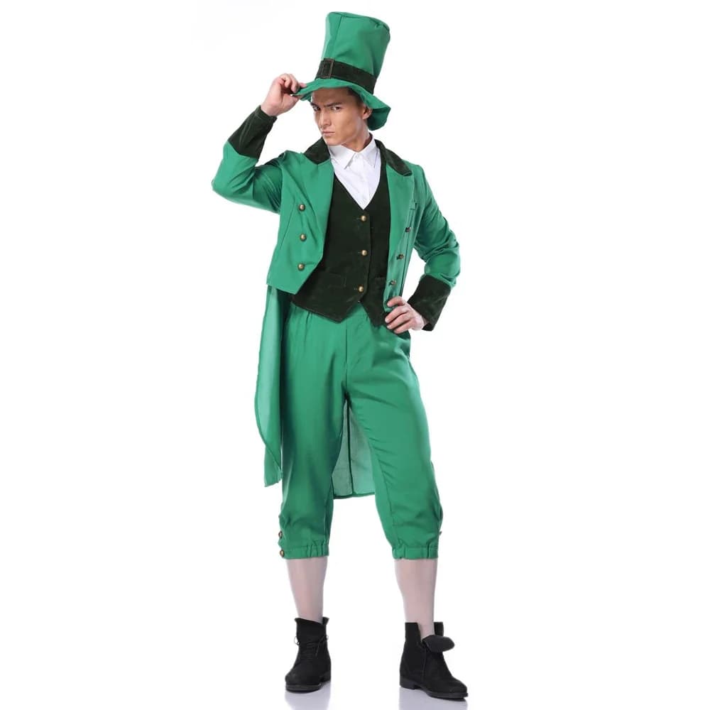 Irlanda Goblin Gruppo familiare irlandese Leprechaun Costume Idea Giorno di San Patrizio Elfo Vestito Abiti fantasia per uomo