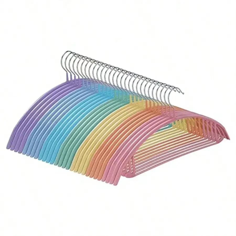 Appendiabiti (28 Pezzi) in Metallo con Rivestimento in PVC Antiscivolo, Senza Rilievi sulle Spalle, Larghezza 16,5 Pollici, Resistenti e Durevoli, per Appendere Cappotti, Abiti, Giacche, Pantaloni e Camicie nell'Armadio