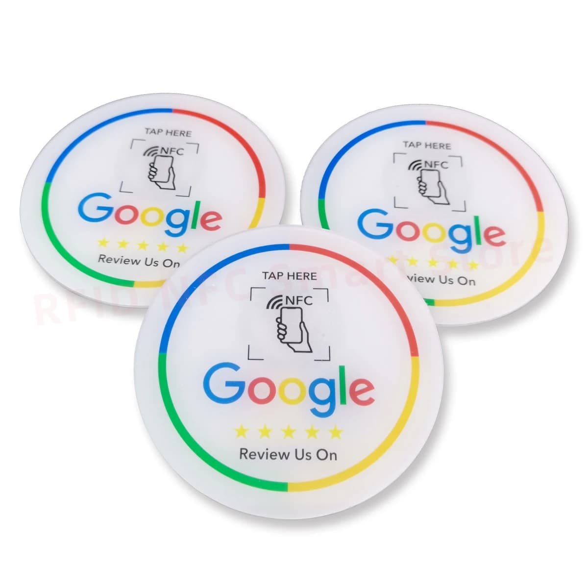 Acrilico programmabile 13.56MHz con supporto autoadesivo adesivo da tavolo NFC diametro 10CM recensioni Google adesivo NFC NFC 215
