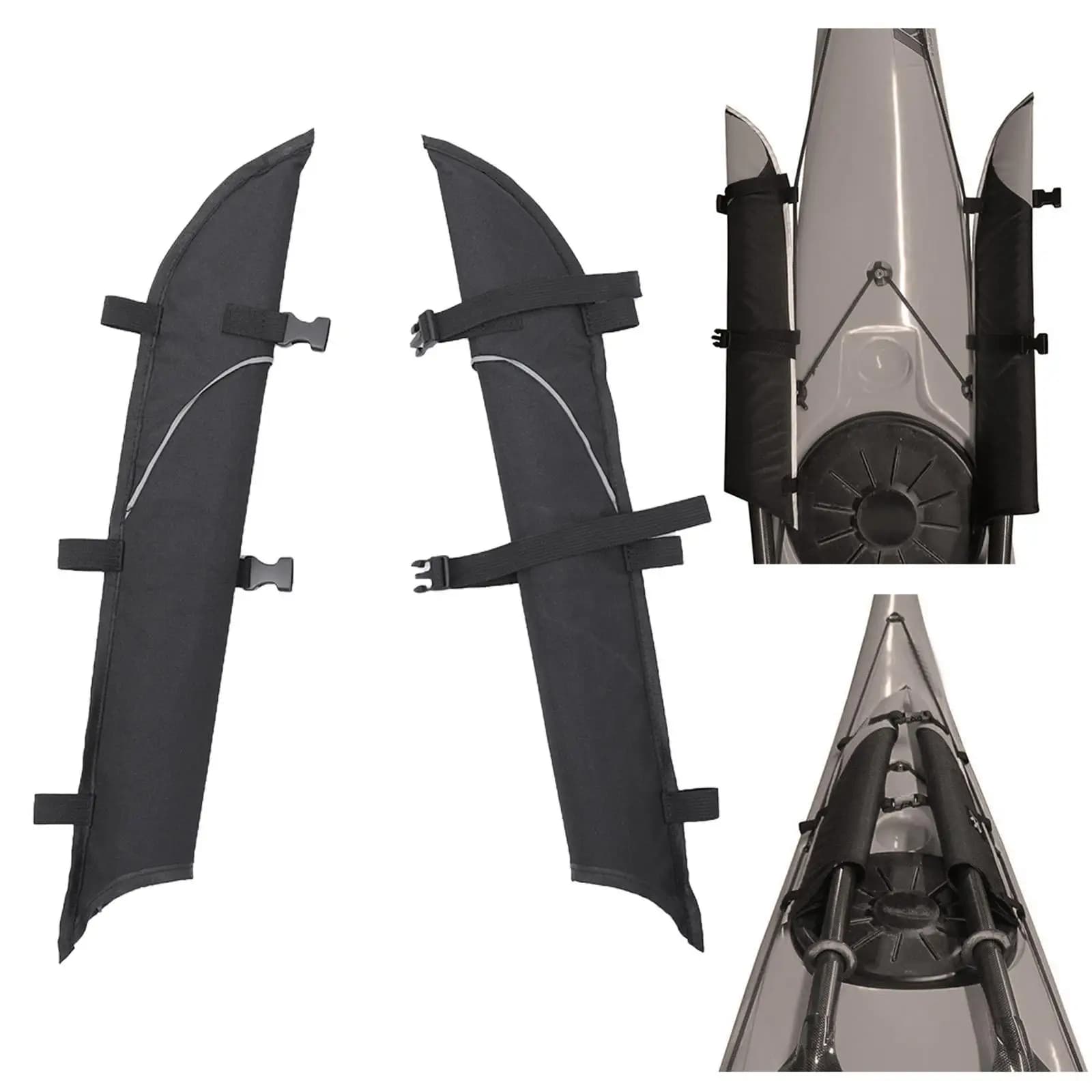 2x protezione di fissaggio per fodere per pagaia per kayak leggere con rivestimento riflettente per