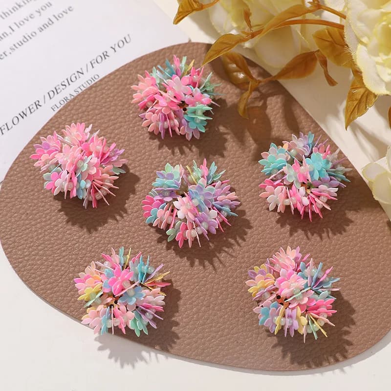 Shoe Charms 1 Piece Glitter Seed Bead Hydrangea Flower DIY Vibrant Summer Decor for Jelly Clog Sandals Princess Crystal Korean