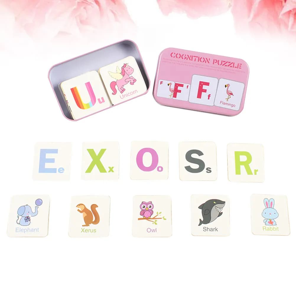 1 set di puzzle per la cognizione degli animali, gioco educativo per bambini, gioco cognitivo creativo per la prima infanzia, colore rosa