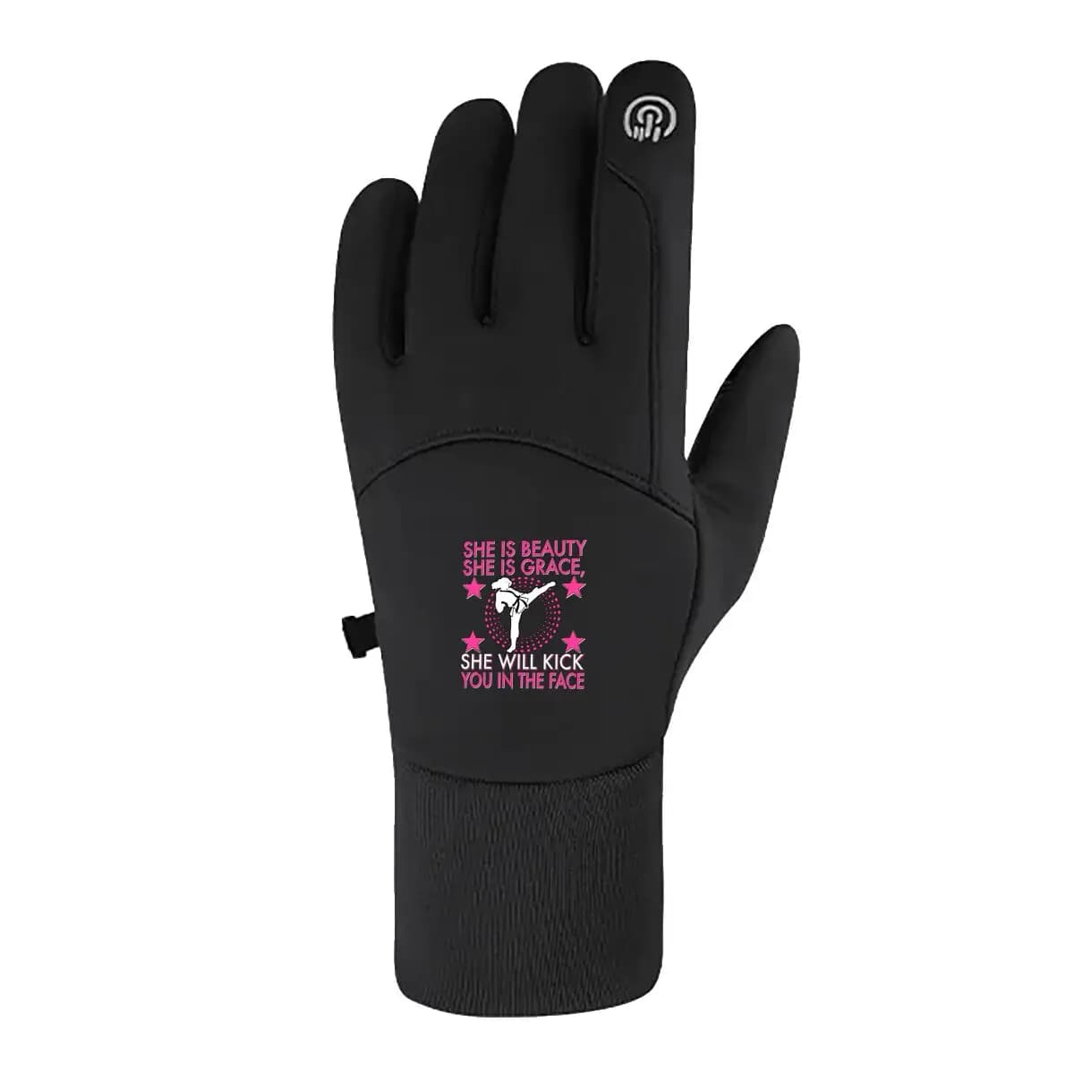 Beauty Sign Shouts Bold Pride Guanti invernali caldi Uomo Donna Touch screen antivento per ciclismo Sci