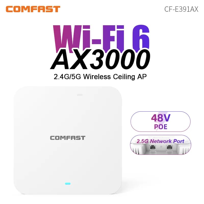 Comfast 3000Mbps Ripetitore WiFi Punto di accesso montato a parete 2.4G/5.8Ghz Punto di accesso Wifi Mesh Roaming Wireless Soffitto interno AP