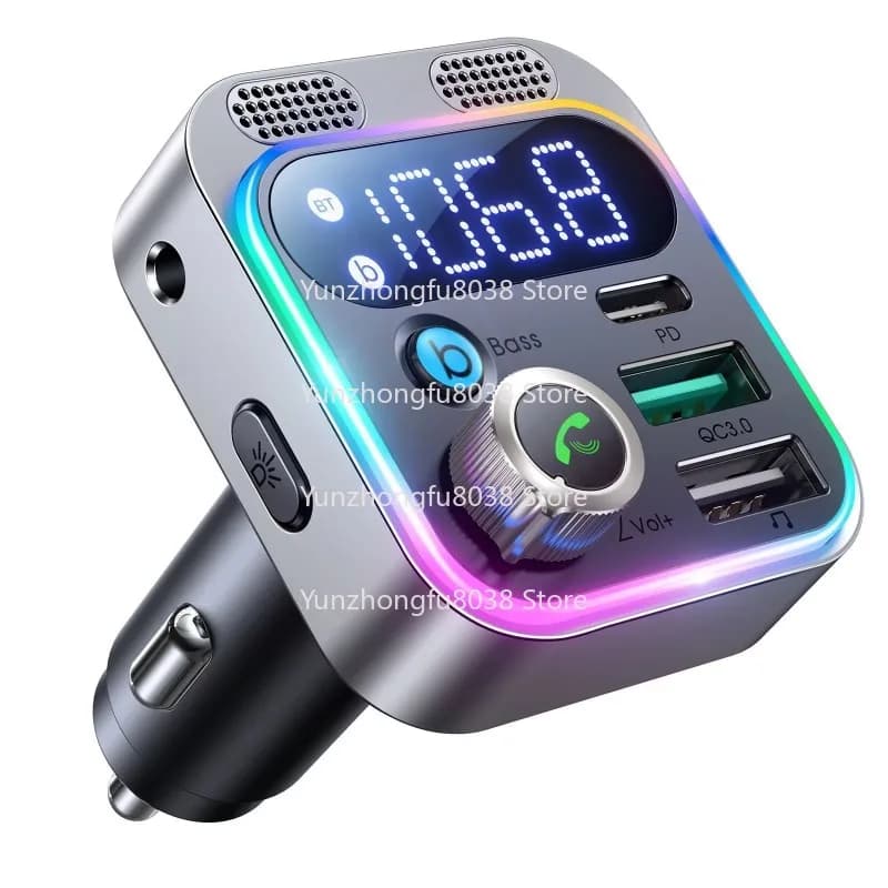 P17 Nuovo caricatore per cavo telescopico 4 in 1 a ricarica rapida per auto, trasmettitore FM trasmettitore ricevitore stereo lettore Mp3 per auto
