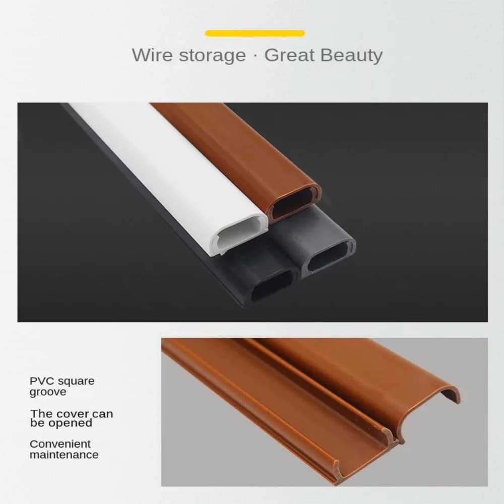 Cable Concealer Manage Anti-extrusion Floor Cord Cover Square Durable Cord Protector Self-Adhesive Wire Organizer Home Outdoor