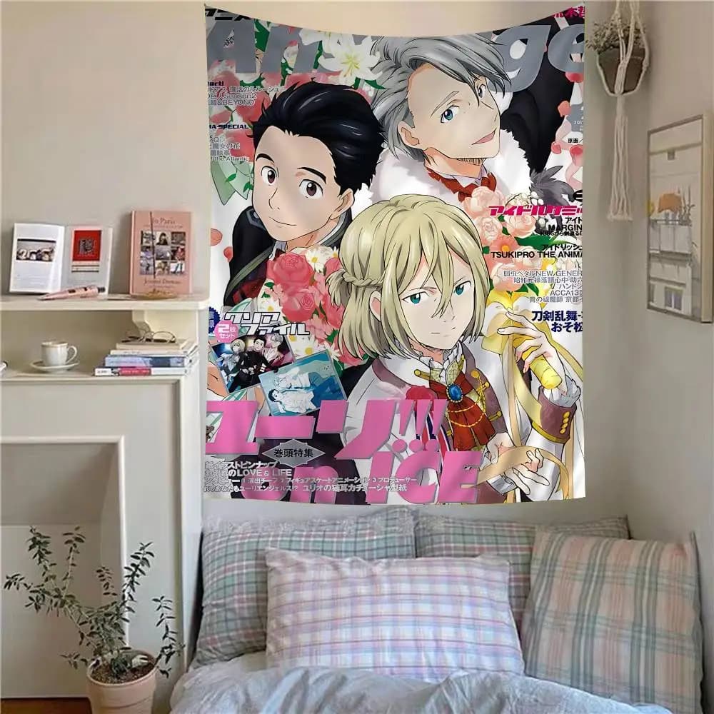 Tappezzeria Anime di Pattinaggio Artistico Y-YURi On ICE, Arte Cartoon, Decorazione per Camera, Tappezzeria da Parete