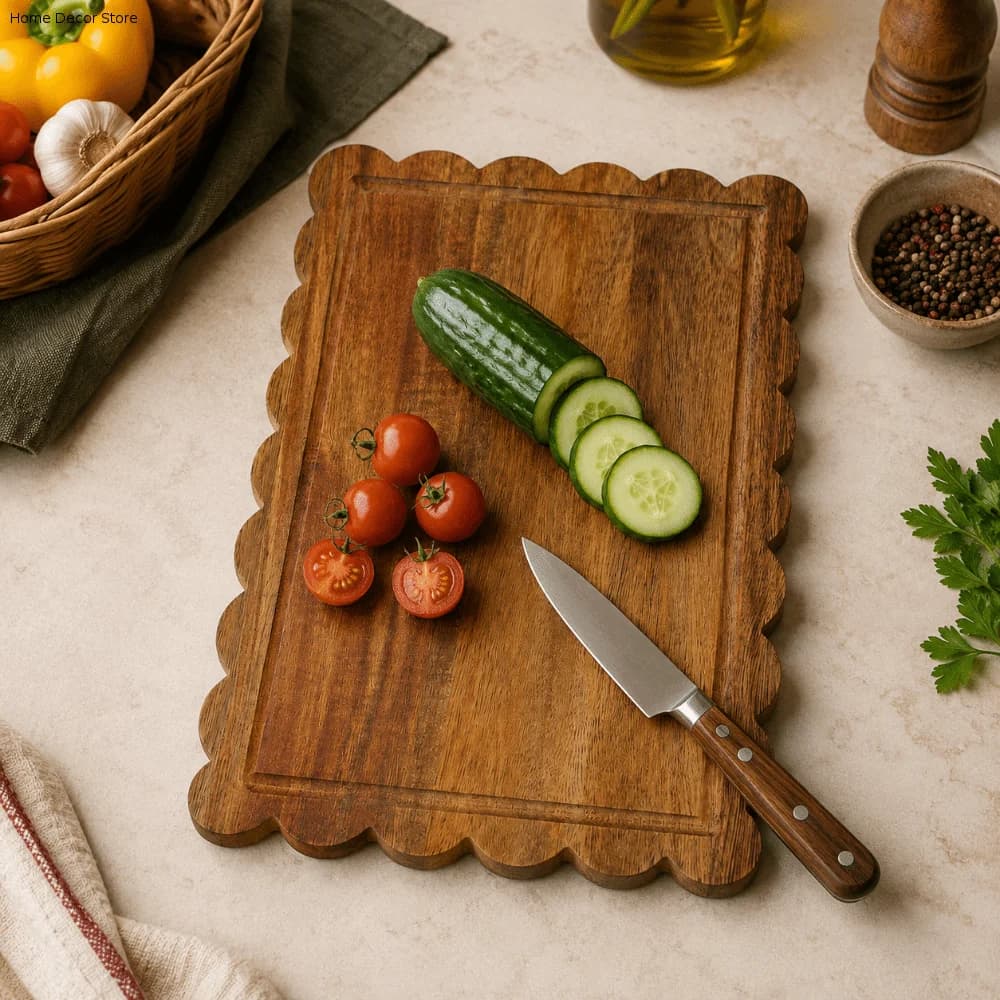 Anti-Bacterial Wood Cutting Board Non-sticky Rectangular Steak Plate Durable Odor-Free Kitchen Chopping Block