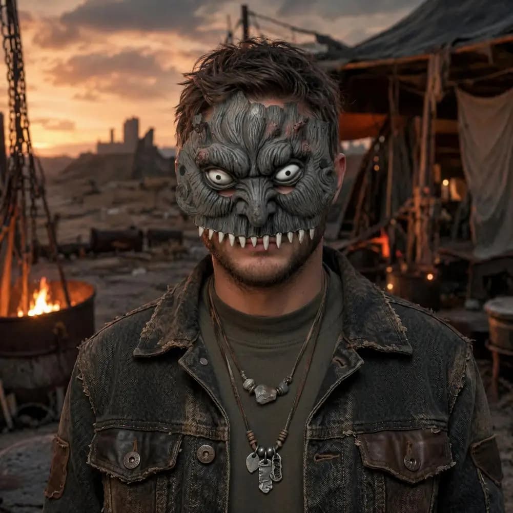 Unique Halloween Party Mask Halloween Tree Demon Mask Realistic Half Face Mask Adjustable Strap Cosplay Party for Dress-up