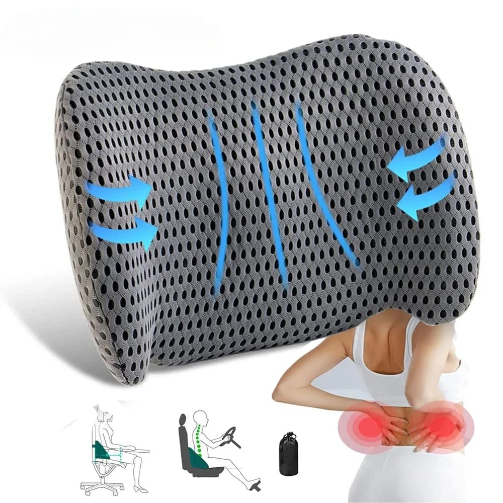 Cuscino di supporto lombare in memory foam per alleviare il mal di schiena per seggiolini auto, sedie da ufficio, console di gioco, divani, poltrone reclinabili, letti