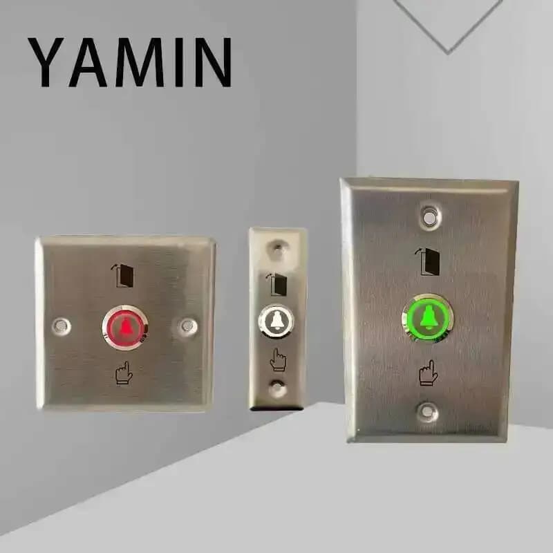 Pannello interruttori di controllo piatto in acciaio inossidabile con pulsante di ripristino momentaneo per campanello da porta da 16/19 mm con luce a LED 3-6 V 12-24 V 220 V