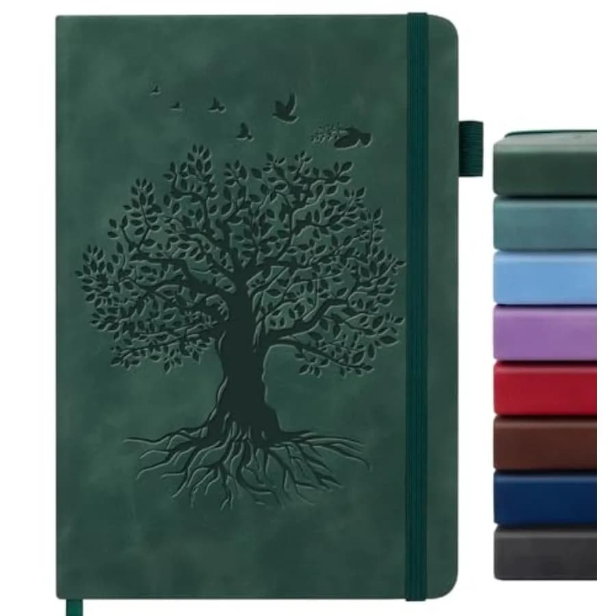 Lined Journal Notebook for Women Men, A5 Hardcover Leather Journals for Writing, 200 Pages Thick Paper, Daily Journal Notebook
