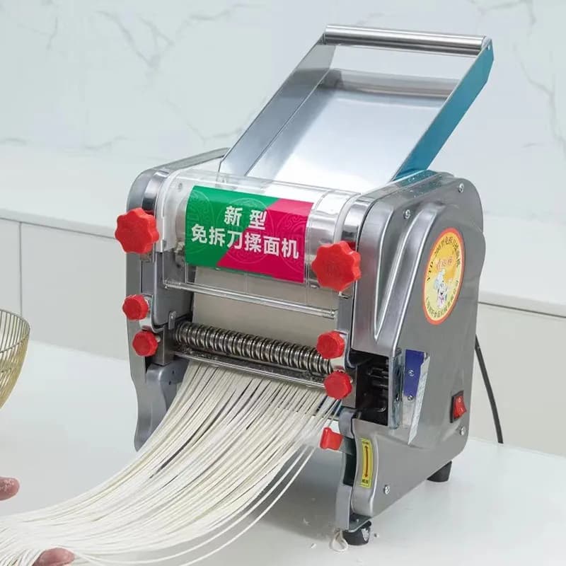 Macchina per pressa per noodle elettrica commerciale da 750 W Rullo per impasto Macchina per gnocchi per pasta da tavolo in acciaio inossidabile Impastatrice per noodle