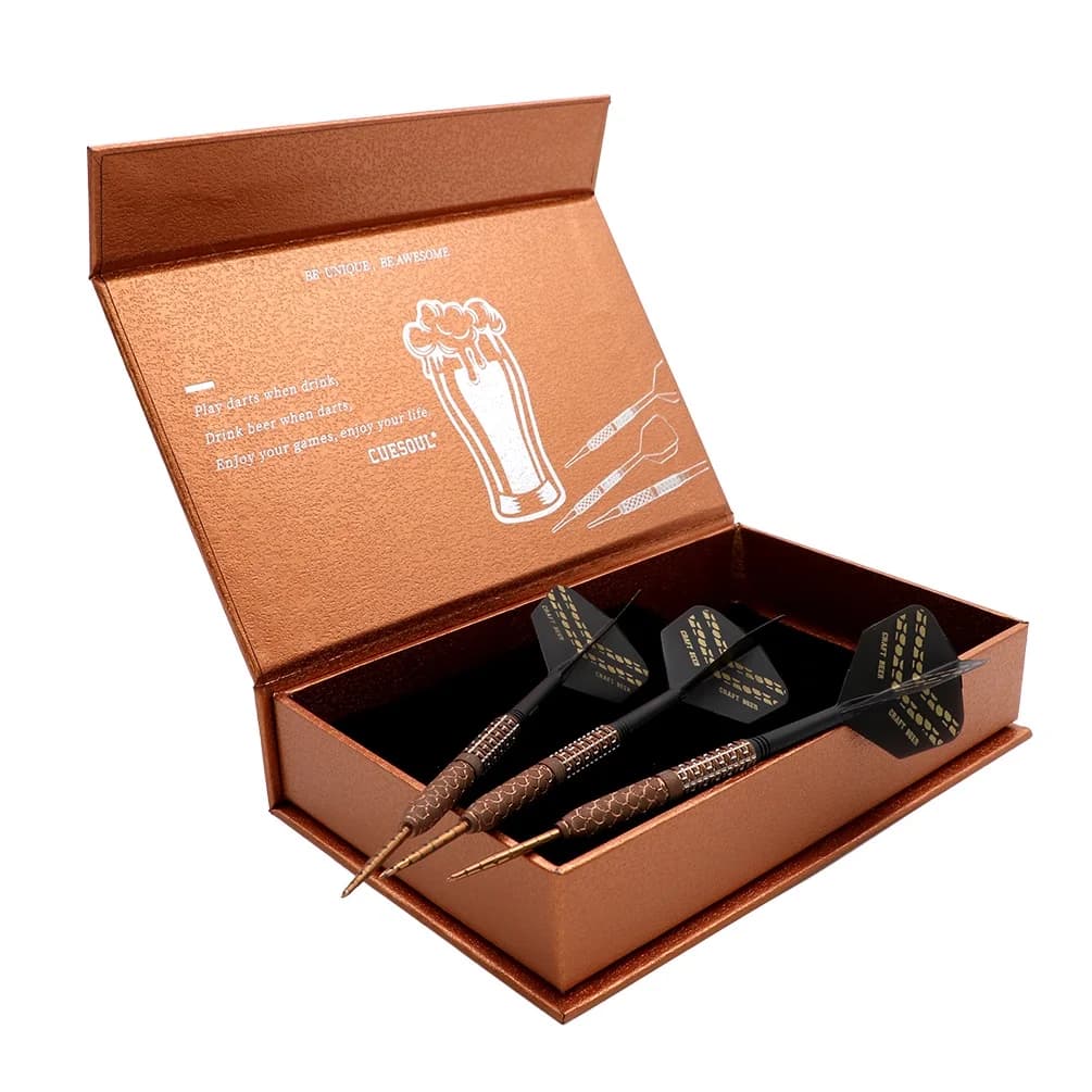 CUESOUL Birra artigianale con vernice ad olio rifinita e unificante ROST Flights-23g Punta in acciaio Set di freccette al 90% di tungsteno