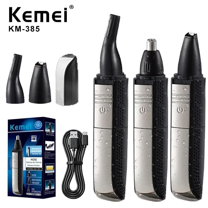 Kemei Electric Haircut 3 in 1 Waterproof Eyebrow, Barba, Earrings and Naso for Man
