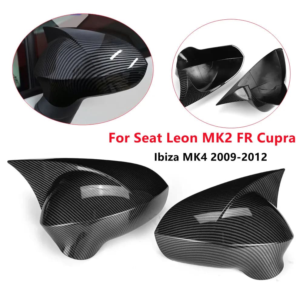 For Seat Leon MK2 2009-2012 Ibiza MK4 2008-2017 ABS Auto Retrovisor Side Mirror Cover External Door Guard Trim Wall decal