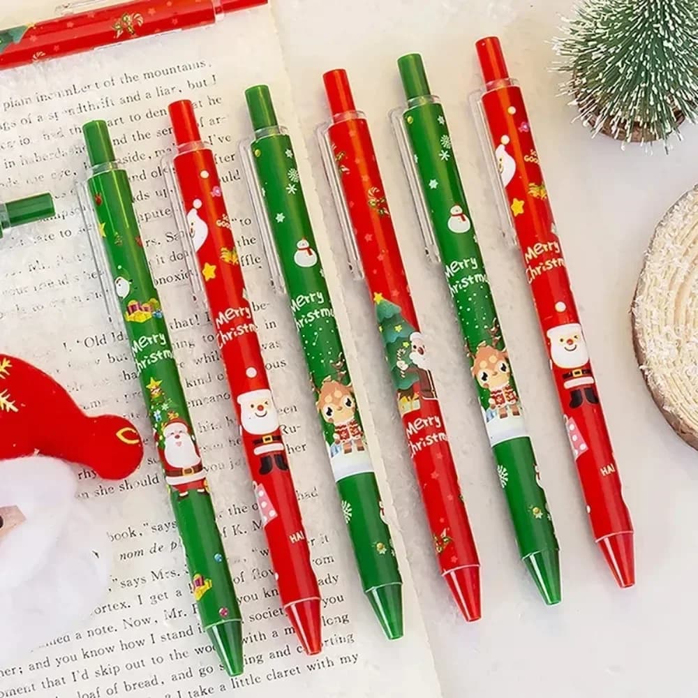 10 pz Creativo Di Natale Presse Penna Gel 0.5mm Inchiostro Nero Forniture Per La Scrittura Del Fumetto Studente di Scuola Regalo di Cancelleria Penne Firma