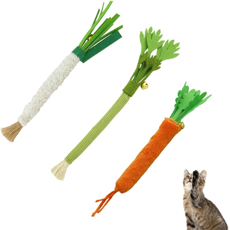 3 pezzi interattivo teaser per gatti giocattolo sollievo addestramento bastone per gatti giocattoli morso resistente per la pulizia dei denti del gattino giocattolo per gatti