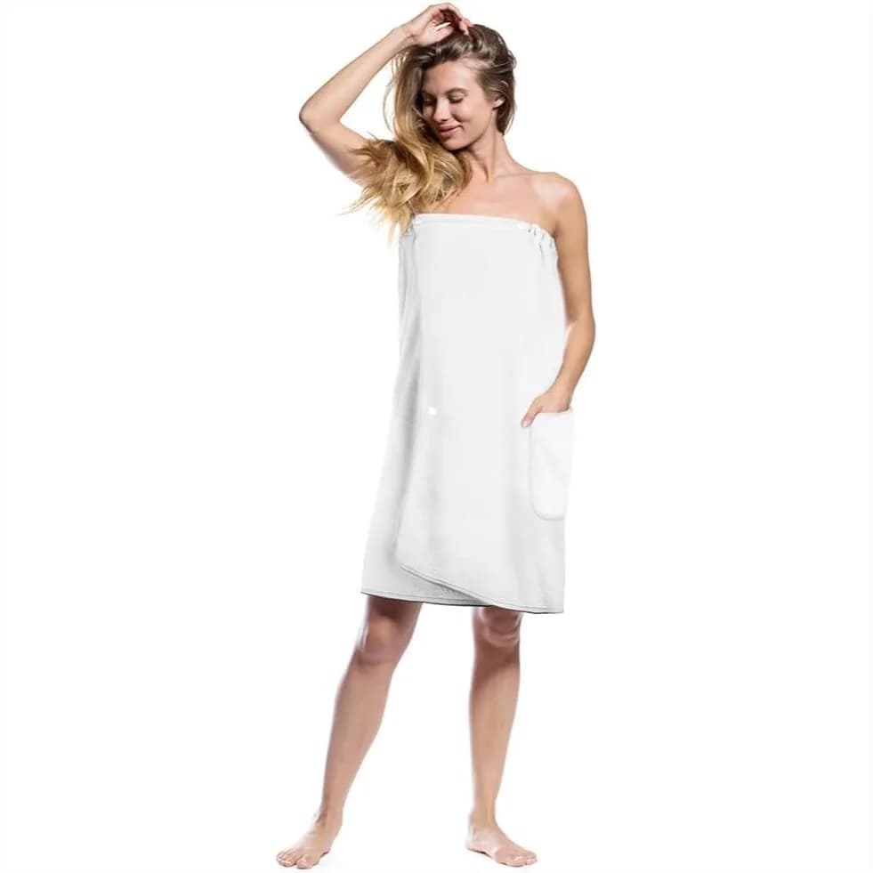 Quick Dry Wrap Towel Robe for Women 80x140cm with Pockets, Soft Thick Microfiber Plush Bathrobe for Shower, Sauna, Spa & Beach