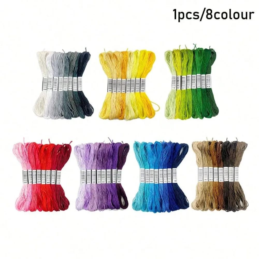 Embroidery Thread Gradient in 8 Colors, Colored Stitches Cotton Embroidery Thread Cross-stitch Thread Unique Style Sewing Thread