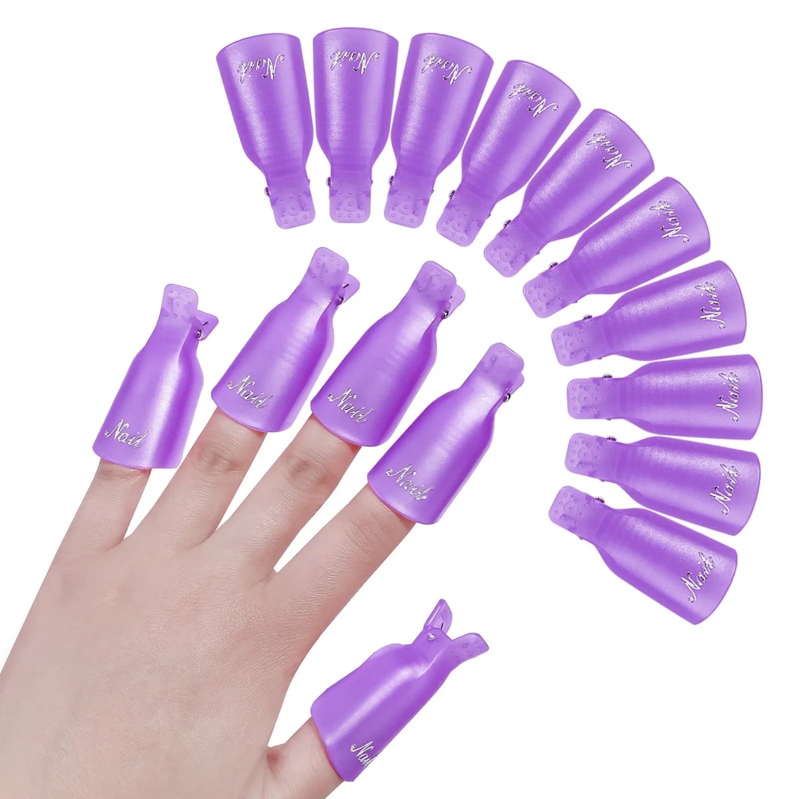 Set di morsetti per unghie riutilizzabili da 10 pezzi per rimuovere lo smalto acrilico e lo smalto gel - Kit di strumenti professionali per la rimozione delle unghie