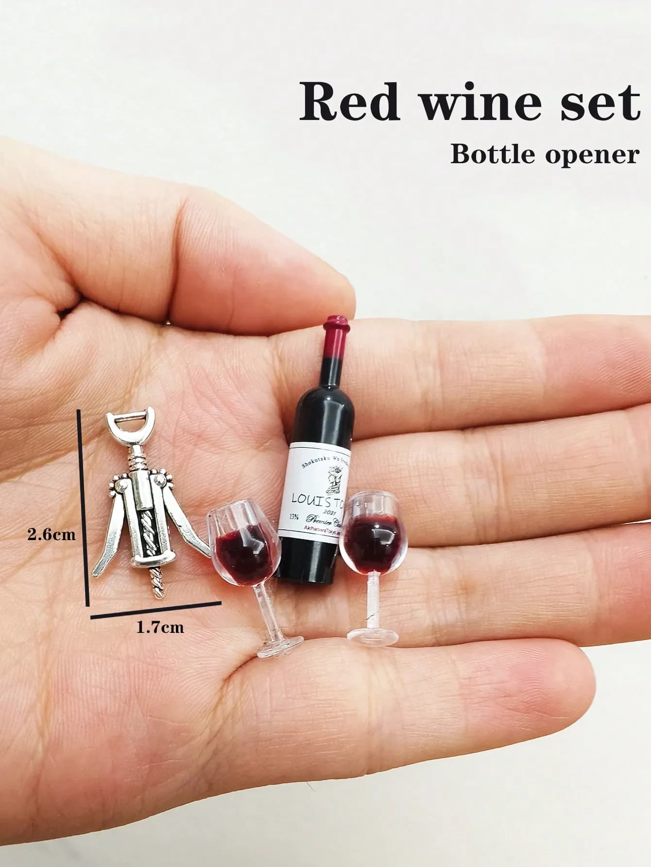 Set Miniatura di Vino e Champagne per Casa delle Bambole, Scala 1:6 1:12, Accessori Decorativi per Casa delle Bambole, Ideale come Regalo per le Festività
