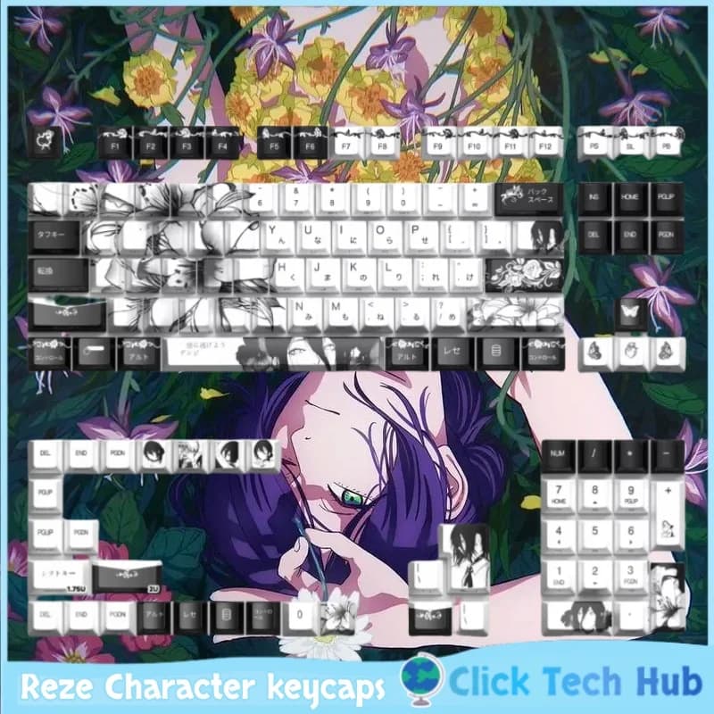 Copritasti Reze Character Chainsaw Man Copritasti a tema anime Pbt Oem Sublimazione termica Mad68/Wooting Tastiere meccaniche keycap