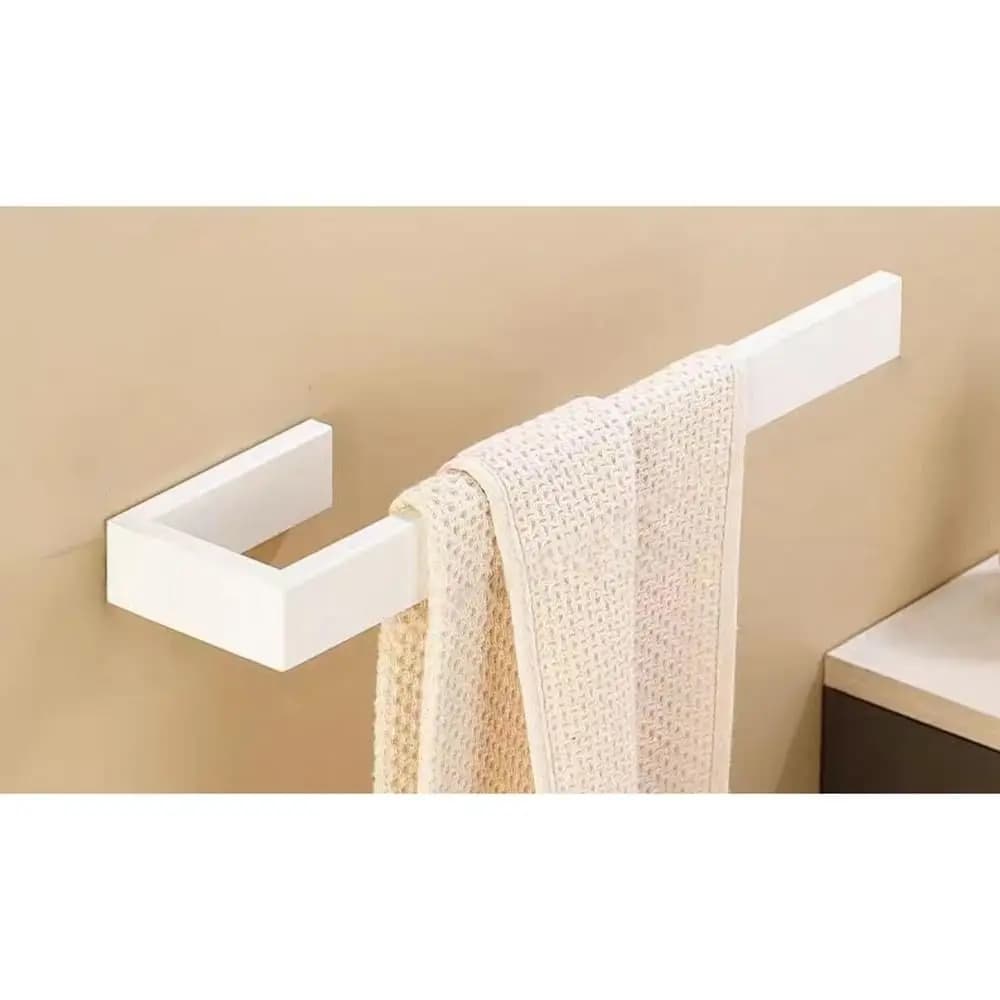 Set di Accessori da Bagno a Parete in Acciaio Inox 304: Porta Asciugamani, Porta Carta Igienica, Gancio per Accappatoio, Bianco e Nero Personalizzabile