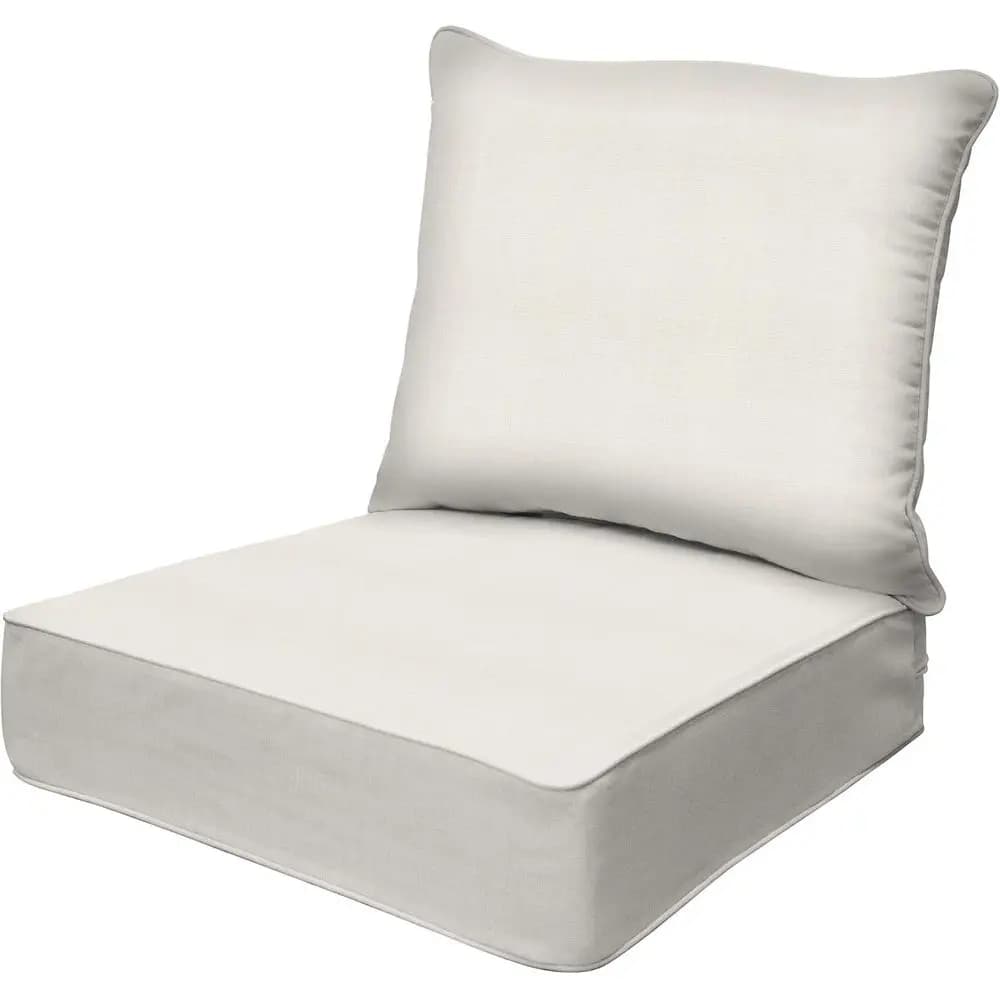 Outdoor Heritage Deep Seat Cushion or Patio urniture, 26 30 | Tetured Solid Bone Chair Cushion, Water & ade Resistant, Reversibl