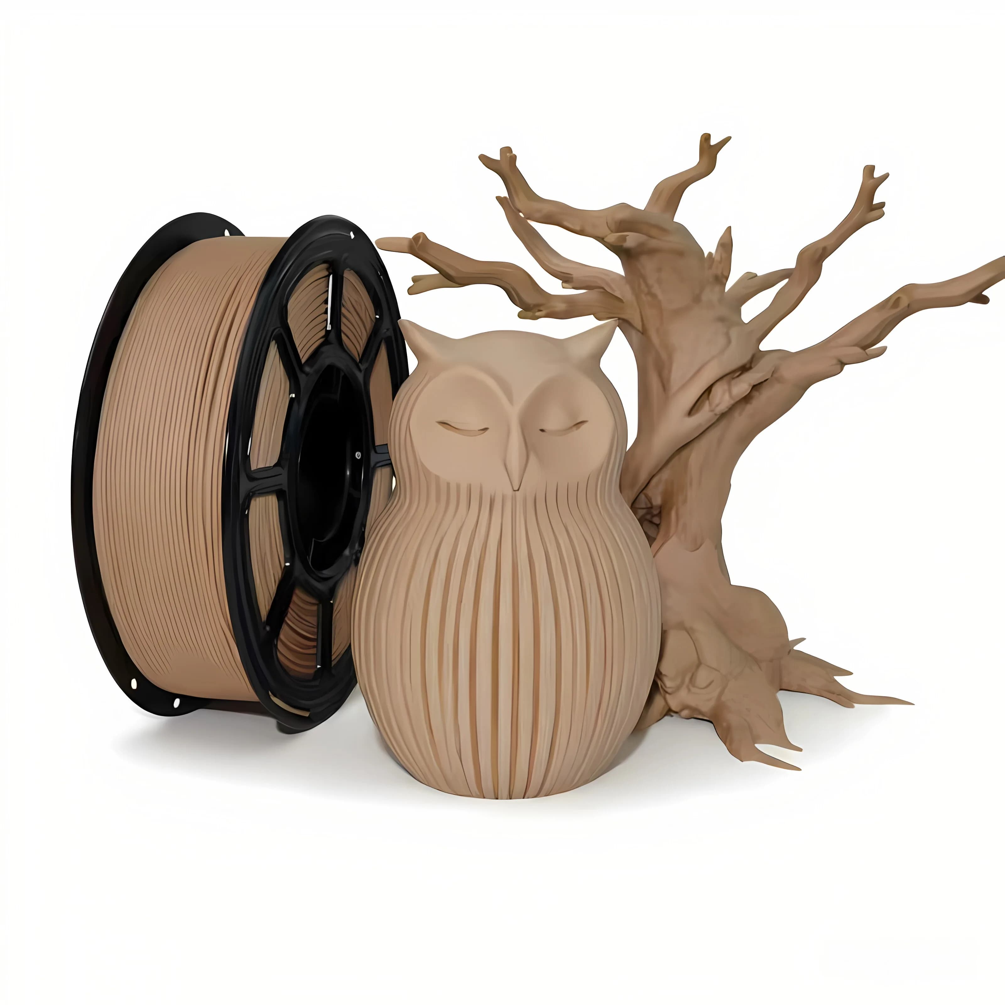 Filamento PLA Effetto Legno per Stampante 3D, 1KG, 1.75mm, con Polvere di Legno per Stampanti 3D Bambu Lab e Creality