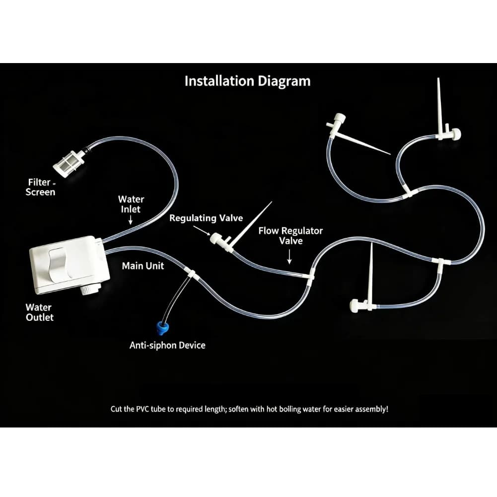 Programmable Automatic Watering Device for Plants LCD Screen Supports Up to For 20 Pots USB Rechargeable Drip Irrigation System